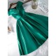 Short Green Satin Prom Dress Homecoming Graduation Dresses 904010