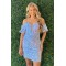 Short/Mini Blue Sequins Off the Shoulder Tight Prom Dresses Homecoming Dresses 904047