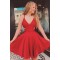 Short/Mini Red V Neck Prom Dresses Homecoming Dresses 904059