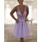 Short/Mini Beaded V Neck Tulle Prom Dresses Homecoming Dresses 904060