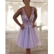 Short/Mini Beaded V Neck Tulle Prom Dresses Homecoming Dresses 904060