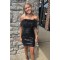 Short/Mini Black Strapless Sequins Prom Dresses Homecoming Dresses 904074