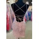Short/Mini Blue V Neck Sequins Prom Dresses Homecoming Dresses 904076