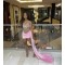 Short/Mini Beaded Pink Black Girl Tight Prom Dresses Homecoming Dresses 904091