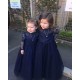 Lace and Tulle Long Sleeves Navy Blue Floor-Length Flower Girl Dresses 905004 Lace and Tulle Long Sleeves Navy Blue Floor-Length Flower Girl Dresses 905004
