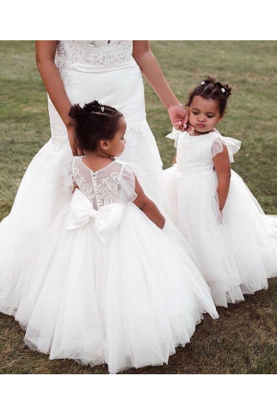 Lace and Tulle Floor-Length Flower Girl Dresses 905005 Lace and Tulle Floor-Length Flower Girl Dresses 905005