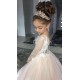 A-Line Lace and Tulle Long Sleeves Floor-Length Flower Girl Dresses 905008 A-Line Lace and Tulle Long Sleeves Floor-Length Flower Girl Dresses 905008