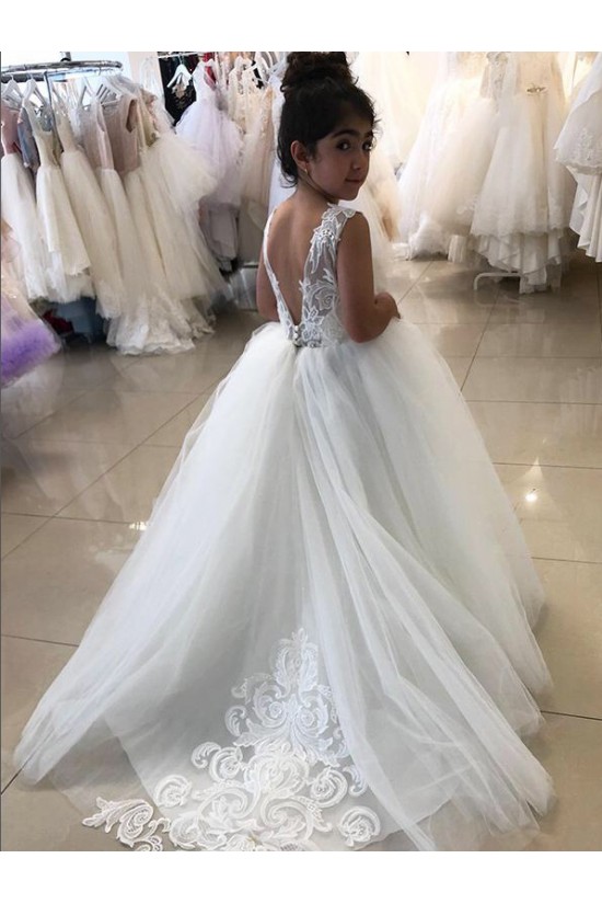 A-Line Lace and Tulle Floor-Length Flower Girl Dresses 905009 A-Line Lace and Tulle Floor-Length Flower Girl Dresses 905009
