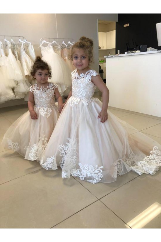 A-Line Lace and Tulle Floor-Length Flower Girl Dresses 905010 A-Line Lace and Tulle Floor-Length Flower Girl Dresses 905010