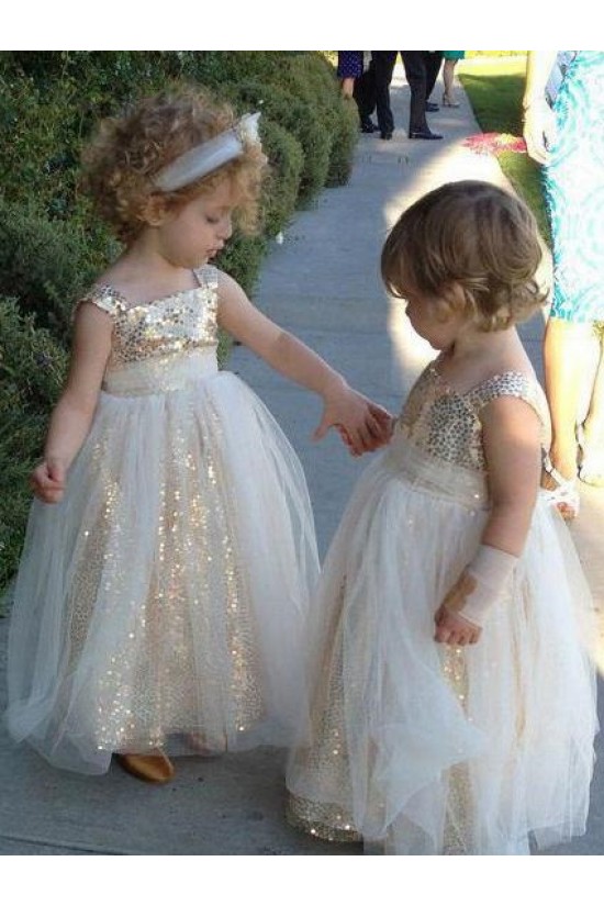 Cute Floor Length Sequins and Tulle Flower Girl Dresses 905026 Cute Floor Length Sequins and Tulle Flower Girl Dresses 905026