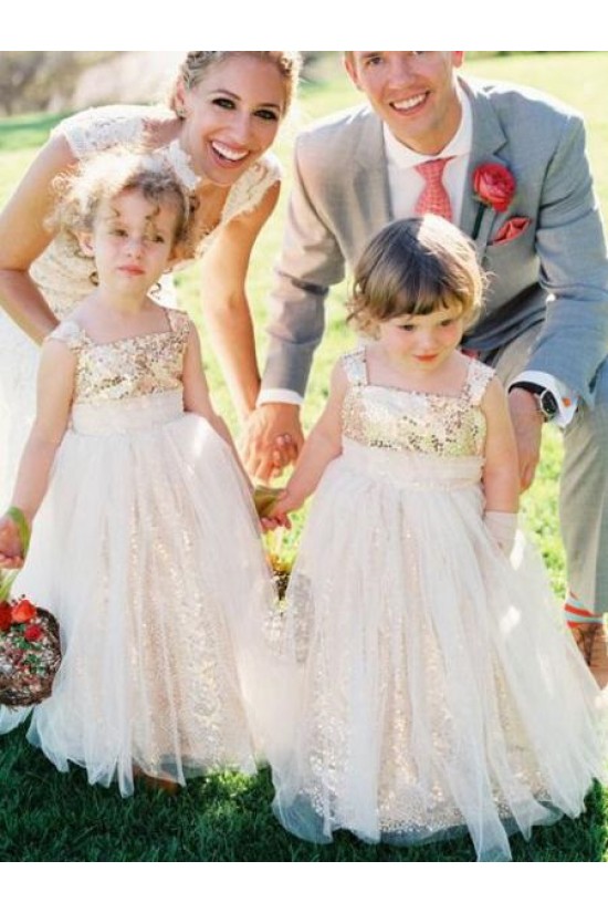 Cute Floor Length Sequins and Tulle Flower Girl Dresses 905026 Cute Floor Length Sequins and Tulle Flower Girl Dresses 905026