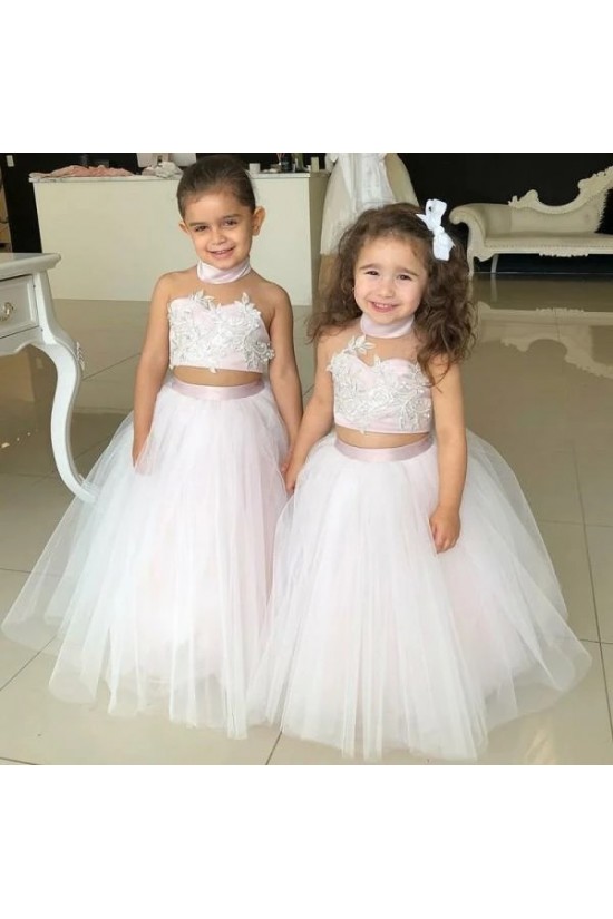 Lace and Tulle Two Pieces Flower Girl Dresses 905037 Lace and Tulle Two Pieces Flower Girl Dresses 905037