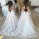 Lace and Tulle Long Sleeves Flower Girl Dresses 905042