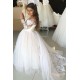 Lace and Tulle Long Sleeves Flower Girl Dresses 905042