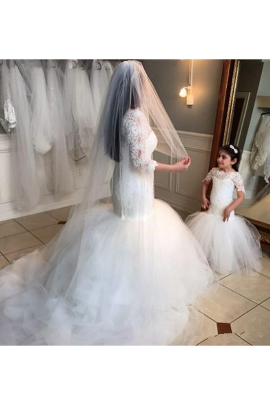 Mermaid Lace and Tulle Flower Girl Dresses 905048 Mermaid Lace and Tulle Flower Girl Dresses 905048