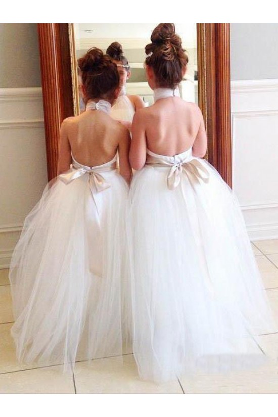 Halter Tulle Floor Length Flower Girl Dresses 905050 Halter Tulle Floor Length Flower Girl Dresses 905050