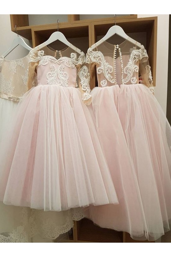 Lace and Tulle Floor Length Flower Girl Dresses 905061 Lace and Tulle Floor Length Flower Girl Dresses 905061