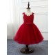 Lace and Tulle Red Flower Girl Dresses 905087