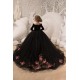 Long Black Tulle Flower Girl Dresses with Sleeves 905097 Long Black Tulle Flower Girl Dresses with Sleeves 905097