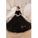 Long Black Tulle Flower Girl Dresses with Sleeves 905097 Long Black Tulle Flower Girl Dresses with Sleeves 905097