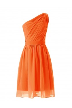 A-Line One-Shoulder Royal Blue Short Chiffon Bridesmaid Dresses/Wedding Party Dresses BD010020