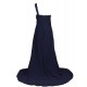 A-Line One-Shoulder Navy Blue Long Chiffon Bridesmaid Dresses/Wedding Party Dresses BD010021 A-Line One-Shoulder Navy Blue Long Chiffon Bridesmaid Dresses/Wedding Party Dresses BD010021