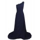 A-Line One-Shoulder Navy Blue Long Chiffon Bridesmaid Dresses/Wedding Party Dresses BD010021 A-Line One-Shoulder Navy Blue Long Chiffon Bridesmaid Dresses/Wedding Party Dresses BD010021