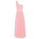 A-Line Navy Blue One-Shoulder Long Chiffon Bridesmaid Dresses/Wedding Party Dresses BD010022
