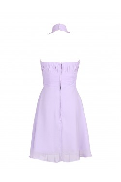 A-Line Halter Short Purple Chiffon Bridesmaid Dresses/Wedding Party Dresses BD010023