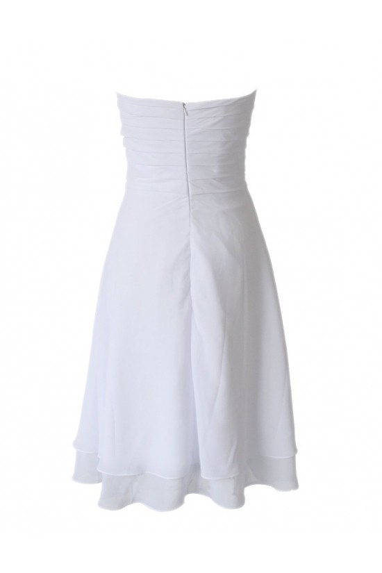 A-Line Strapless Short White Bridesmaid Dresses/Wedding Party Dresses BD010025 A-Line Strapless Short White Bridesmaid Dresses/Wedding Party Dresses BD010025