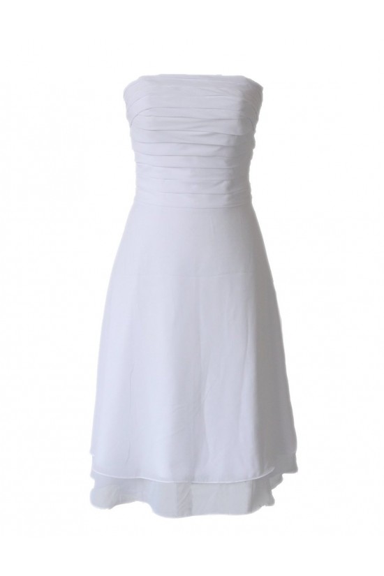 A-Line Strapless Short White Bridesmaid Dresses/Wedding Party Dresses BD010025 A-Line Strapless Short White Bridesmaid Dresses/Wedding Party Dresses BD010025