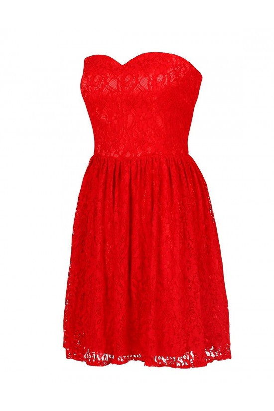 A-Line Sweetheart Short Red Lace Bridesmaid Dresses/Wedding Party Dresses BD010027 A-Line Sweetheart Short Red Lace Bridesmaid Dresses/Wedding Party Dresses BD010027