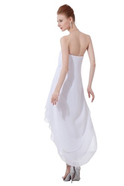 High Low White Short Chiffon Bridesmaid Dresses/Wedding Party Dresses BD010033