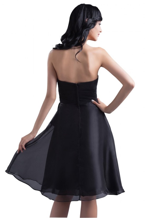 A-Line Strapless Short Black Chiffon Bridesmaid Dresses/Wedding Party Dresses BD010057 A-Line Strapless Short Black Chiffon Bridesmaid Dresses/Wedding Party Dresses BD010057
