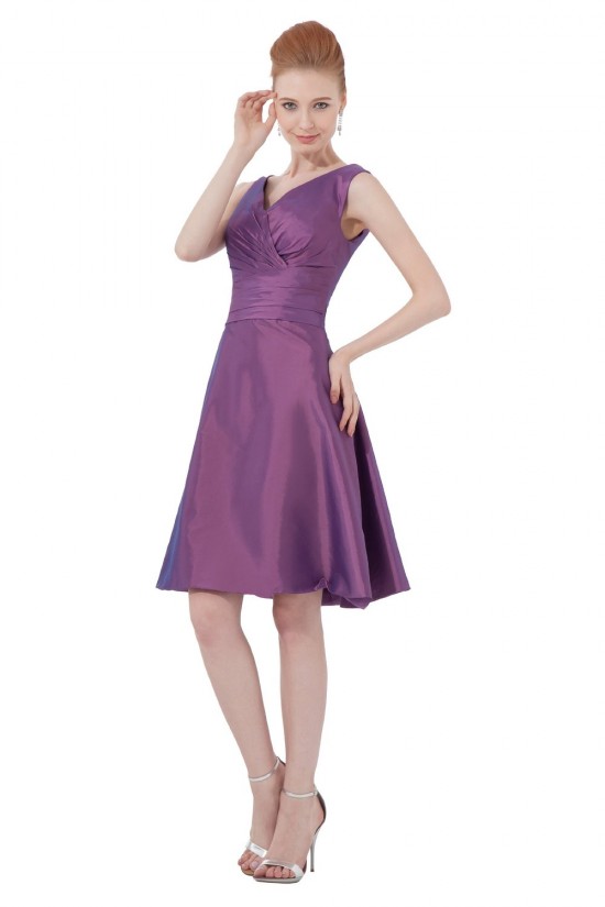 A-Line V-Neck Short Blue Taffeta Bridesmaid Dresses/Wedding Party Dresses BD010063 A-Line V-Neck Short Blue Taffeta Bridesmaid Dresses/Wedding Party Dresses BD010063