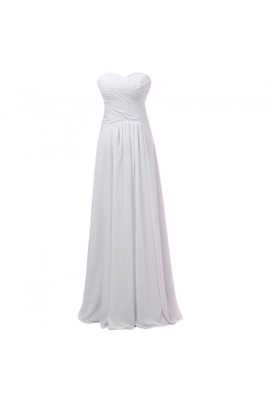 A-Line Sweetheart Long White Chiffon Bridesmaid Dresses/Wedding Party Dresses BD010069 A-Line Sweetheart Long White Chiffon Bridesmaid Dresses/Wedding Party Dresses BD010069