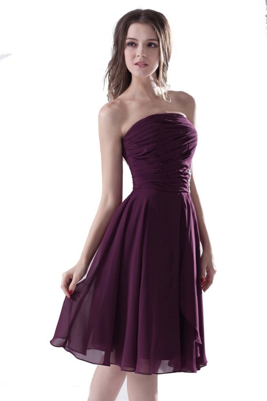 A-Line Strapless Short/Mini Chiffon Bridesmaid Dresses/Wedding Party Dresses BD010078 A-Line Strapless Short/Mini Chiffon Bridesmaid Dresses/Wedding Party Dresses BD010078