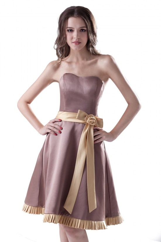 A-Line Strapless Short Satin Bridesmaid Dresses/Wedding Party Dresses BD010080 A-Line Strapless Short Satin Bridesmaid Dresses/Wedding Party Dresses BD010080