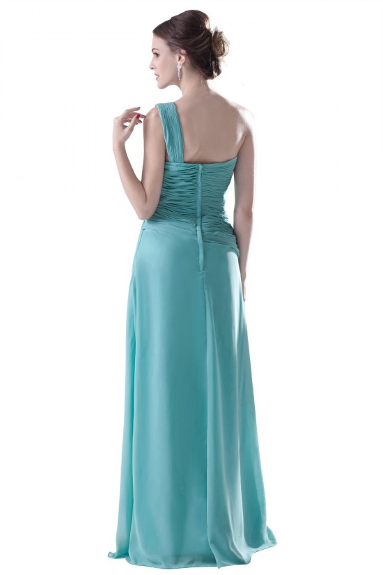 Sheath/Column One-Shoulder Long Blue Chiffon Bridesmaid Dresses/Wedding Party Dresses BD010086 Sheath/Column One-Shoulder Long Blue Chiffon Bridesmaid Dresses/Wedding Party Dresses BD010086