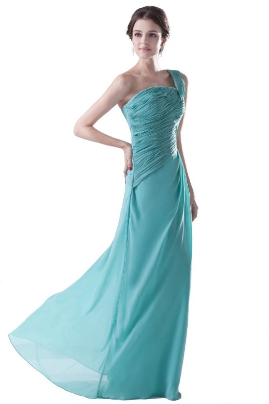 Sheath/Column One-Shoulder Long Blue Chiffon Bridesmaid Dresses/Wedding Party Dresses BD010086 Sheath/Column One-Shoulder Long Blue Chiffon Bridesmaid Dresses/Wedding Party Dresses BD010086