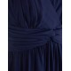 A-Line V-Neck Short Navy Blue Chiffon Bridesmaid Dresses/Wedding Party Dresses BD010093