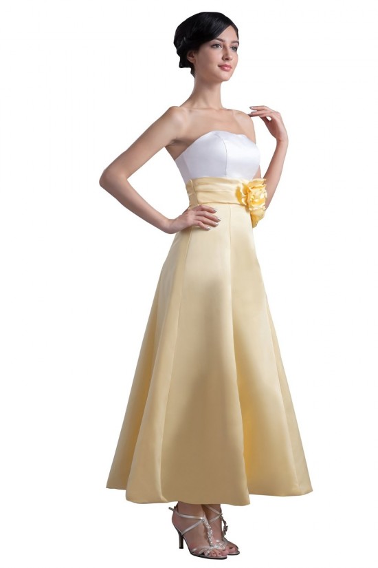 A-Line Strapless Tea Length Bridesmaid Dresses/Wedding Party Dresses BD010095 A-Line Strapless Tea Length Bridesmaid Dresses/Wedding Party Dresses BD010095