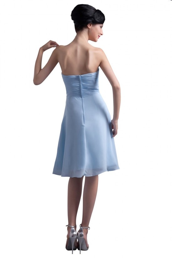 A-Line Sweetheart Short Blue Chiffon Bridesmaid Dresses/Wedding Party Dresses BD010096