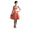A-Line Strapless Orange Short Satin Bridesmaid Dresses/Wedding Party Dresses BD010097