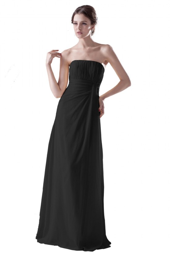 A-Line Strapless Long Black Chiffon Bridesmaid Dresses/Wedding Party Dresses BD010101 A-Line Strapless Long Black Chiffon Bridesmaid Dresses/Wedding Party Dresses BD010101