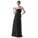 A-Line Strapless Long Black Chiffon Bridesmaid Dresses/Wedding Party Dresses BD010101