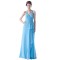 Sheath/Column Halter Long Blue Bridesmaid Dresses/Wedding Party Dresses BD010110