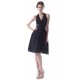 A-Line Halter Black Short Chiffon Bridesmaid Dresses/Wedding Party Dresses BD010112