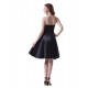 A-Line Strapless Short Black Satin Bridesmaid Dresses/Wedding Party Dresses BD010116