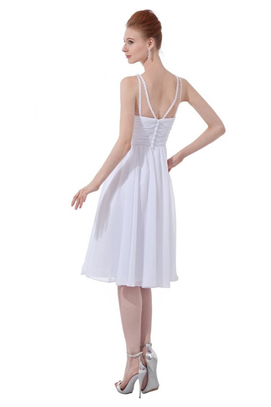 A-Line V-Neck Short White Chiffon Bridesmaid Dresses/Wedding Party Dresses BD010122 A-Line V-Neck Short White Chiffon Bridesmaid Dresses/Wedding Party Dresses BD010122